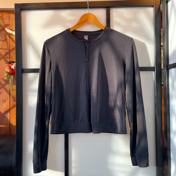 American Apparel Modal Cardigan in Charcoal - Picture 1 of 3